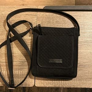 Vera Bradley small quilted black crossbody purse.